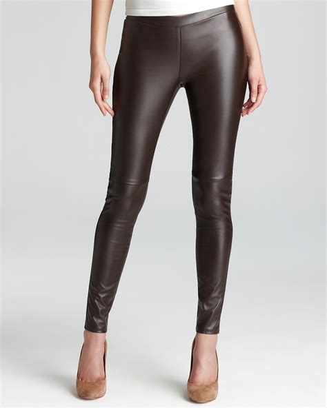 michael michael kors faux-leather front moto leggings|Michael Kors denim leggings.